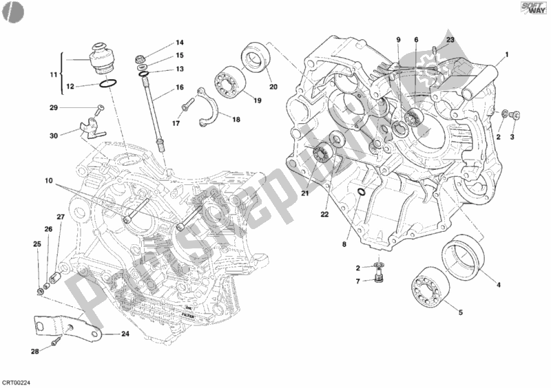 Todas as partes de Bloco Do Motor do Ducati Superbike 749 R USA 2006